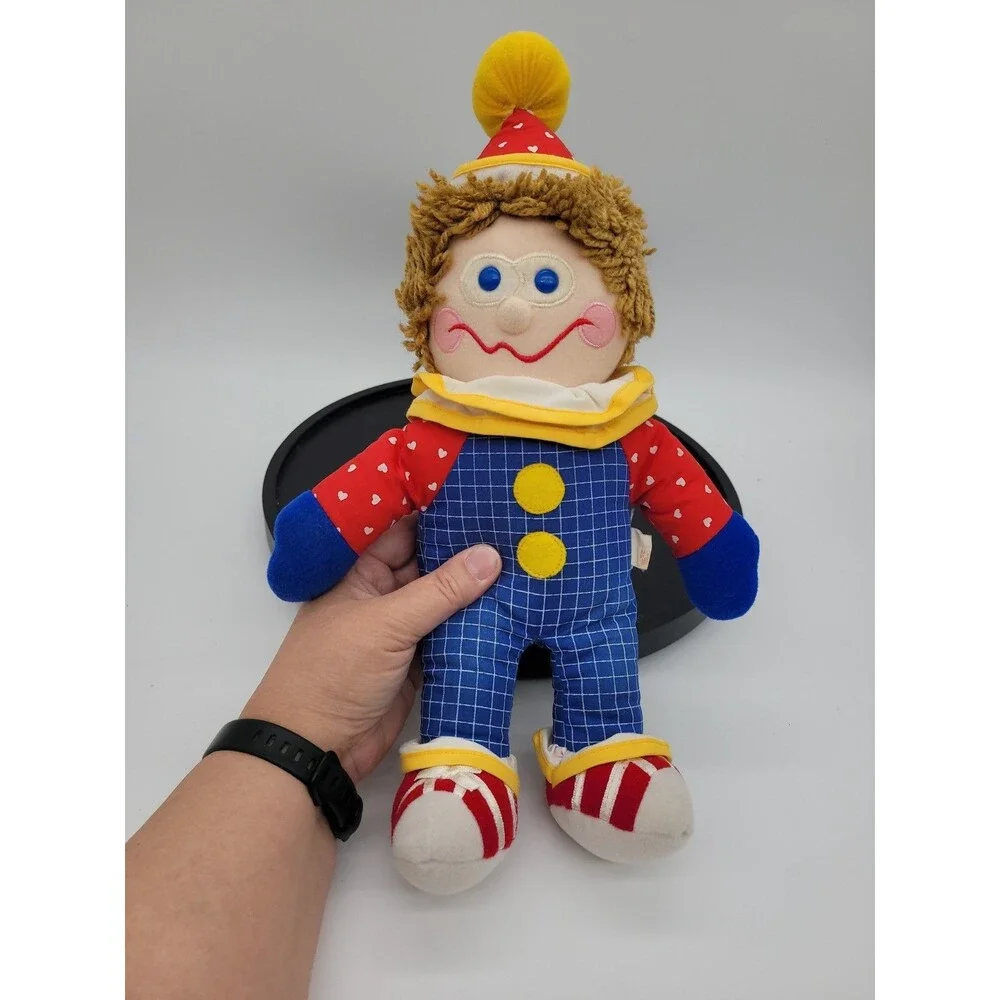 Vintage 1980's GYMBO 14” Gymboree Plush Stuffed  Yarn Hair Clown Toy Doll